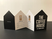 かたぬき印刷アトリエの製作事例・家型の型抜きジャバラ折リーフレット