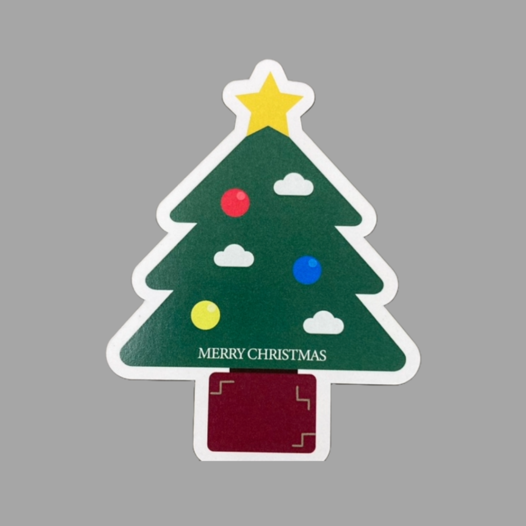 クリスマスツリー型のクリスマスカード