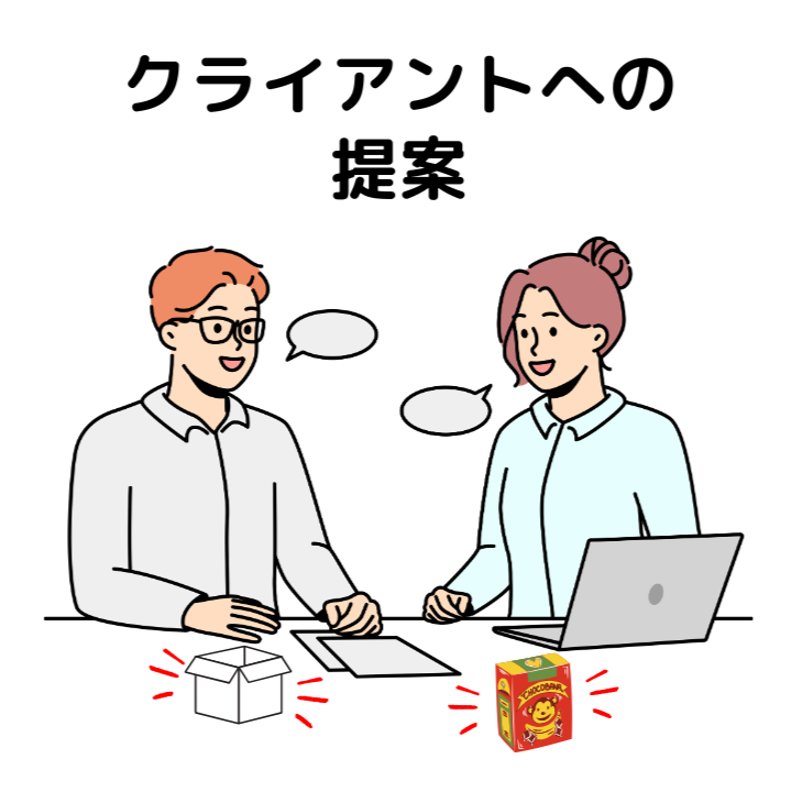 サンプル作成をの活用場面　クライアントへの提案