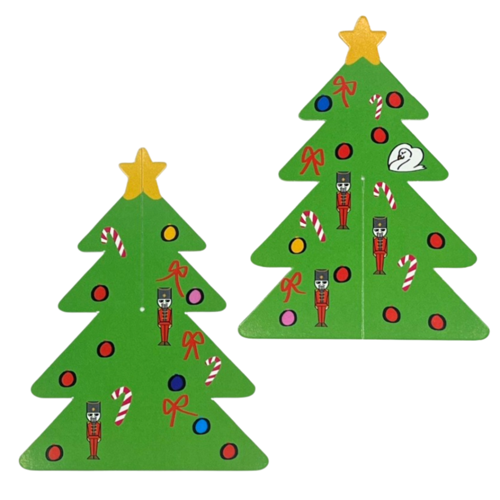 型抜きペーパークラフト(クリスマスツリー)のパーツ2種類